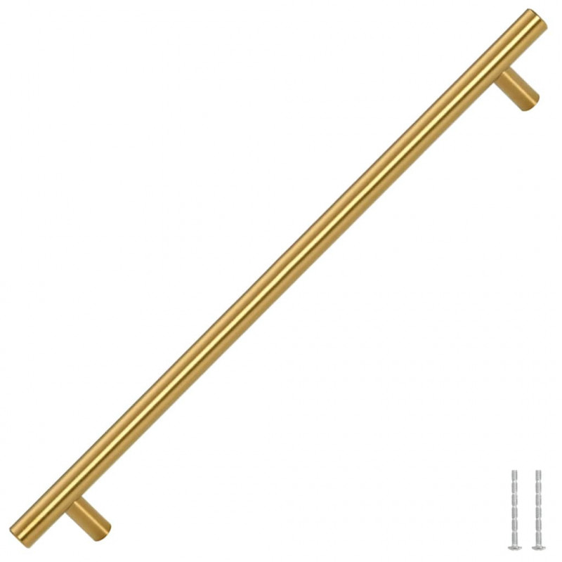Uchwyty do szafek, 5 szt., złote, 320 mm, stal nierdzewna