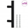 Uchwyty do szafek, 10 szt., czarne, 64 mm, stal nierdzewna