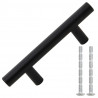 Uchwyty do szafek, 10 szt., czarne, 64 mm, stal nierdzewna