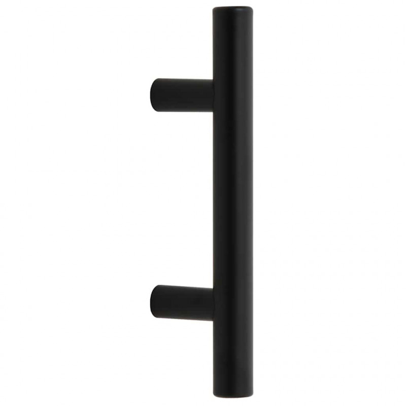 Uchwyty do szafek, 10 szt., czarne, 64 mm, stal nierdzewna