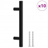 Uchwyty do szafek, 10 szt., czarne, 96 mm, stal nierdzewna