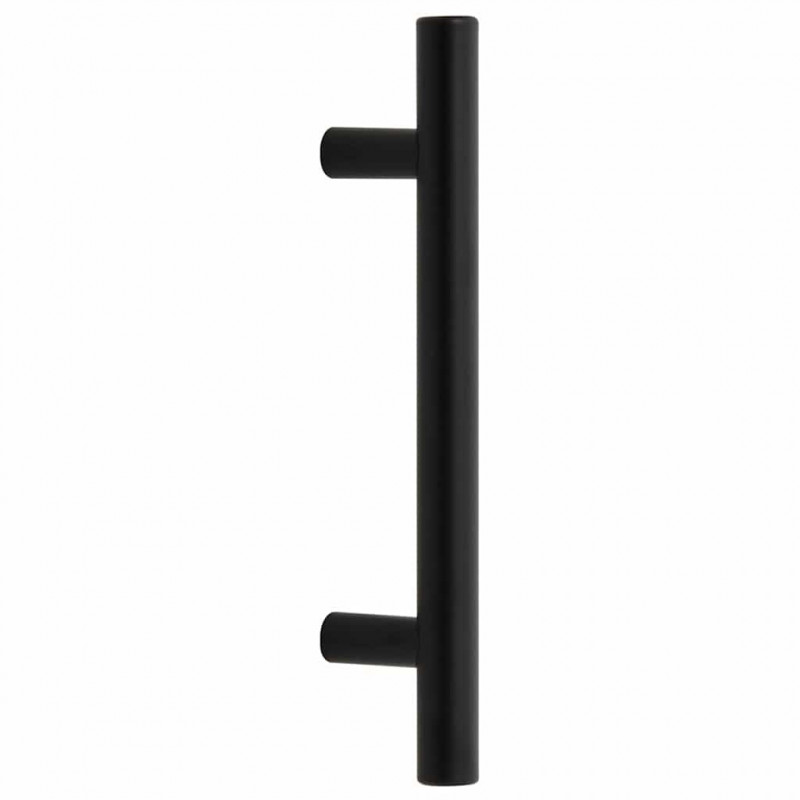 Uchwyty do szafek, 10 szt., czarne, 96 mm, stal nierdzewna