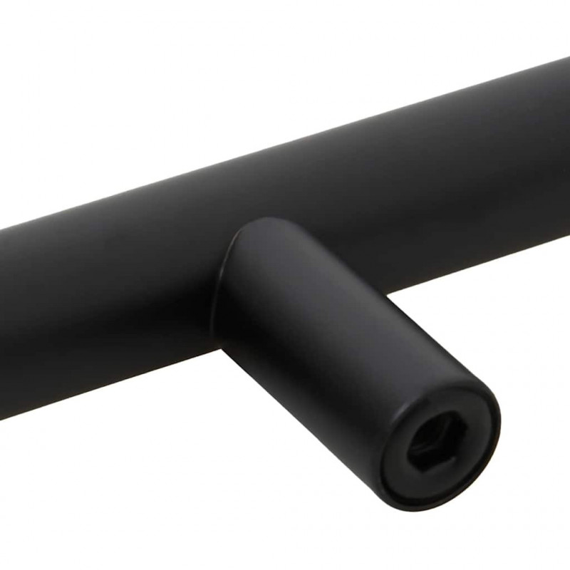 Uchwyty do szafek, 10 szt., czarne, 96 mm, stal nierdzewna