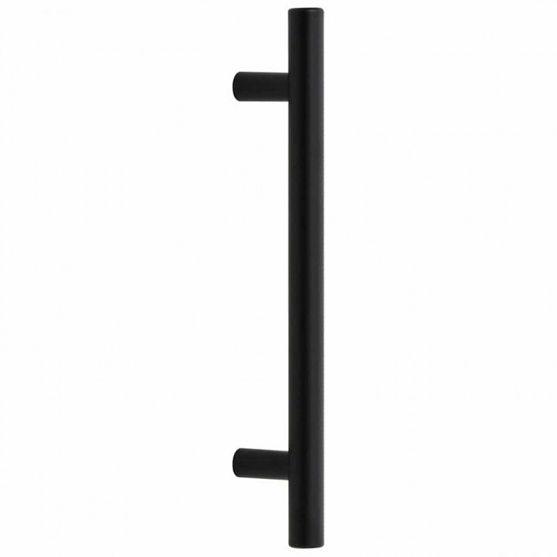 Uchwyty do szafek, 10 szt., czarne, 128 mm, stal nierdzewna