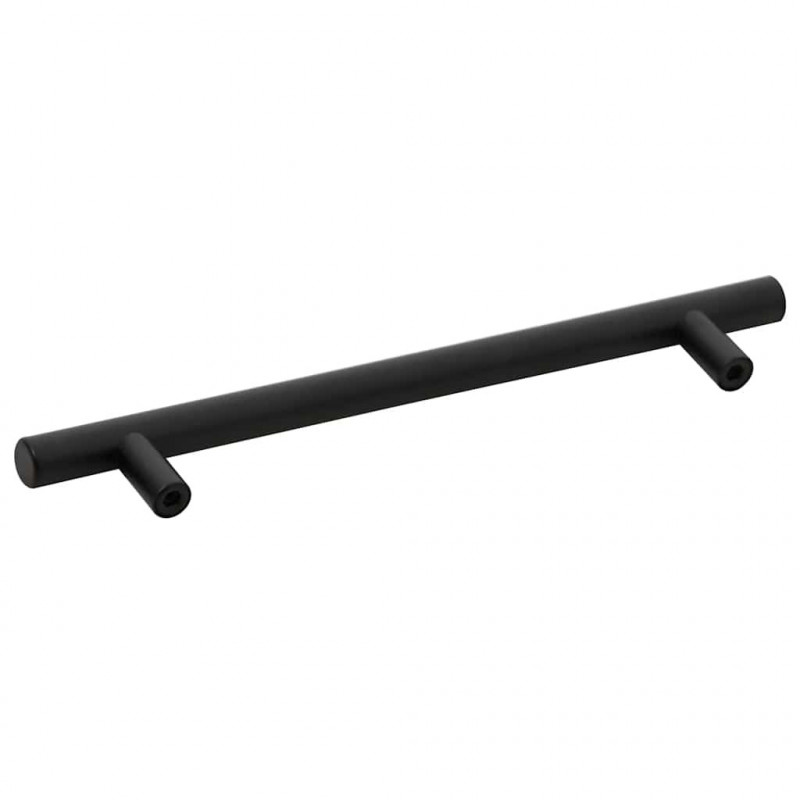 Uchwyty do szafek, 10 szt., czarne, 160 mm, stal nierdzewna