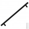 Uchwyty do szafek, 5 szt., czarne, 224 mm, stal nierdzewna
