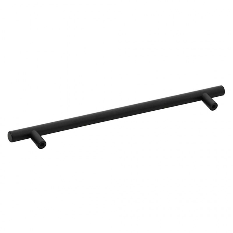 Uchwyty do szafek, 5 szt., czarne, 224 mm, stal nierdzewna