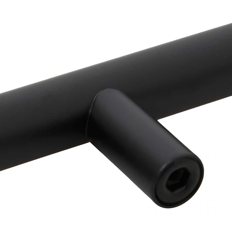 Uchwyty do szafek, 5 szt., czarne, 224 mm, stal nierdzewna