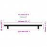Uchwyty do szafek, 5 szt., czarne, 224 mm, stal nierdzewna