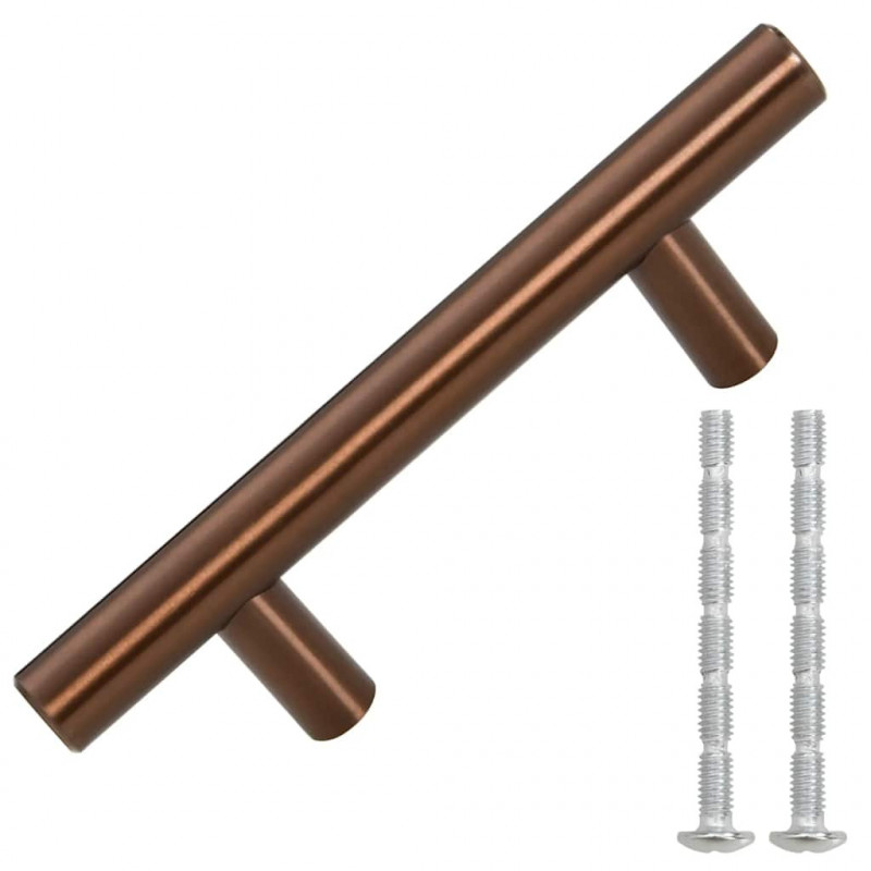 Uchwyty do szafek, 10 szt., brąz, 64 mm, stal nierdzewna