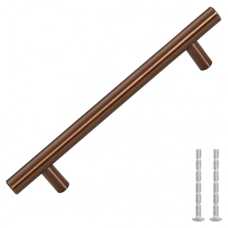 Uchwyty do szafek, 10 szt., brąz, 128 mm, stal nierdzewna