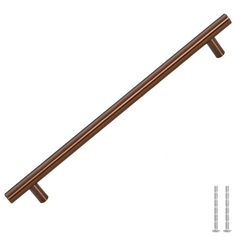 Uchwyty do szafek, 5 szt., brąz, 224 mm, stal nierdzewna