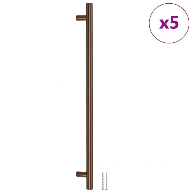 Uchwyty do szafek, 5 szt., brąz, 480 mm, stal nierdzewna