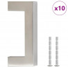 Uchwyty do szafek, 10 szt., srebrne, 64 mm, stal nierdzewna