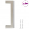 Uchwyty do szafek, 10 szt., srebrne, 96 mm, stal nierdzewna