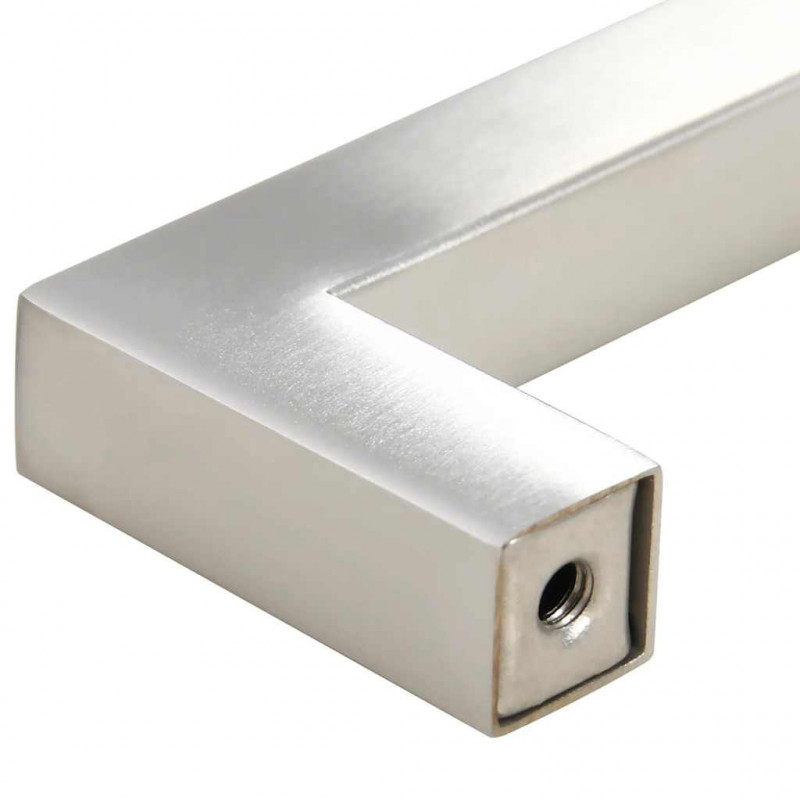 Uchwyty do szafek, 10 szt., srebrne, 128 mm, stal nierdzewna