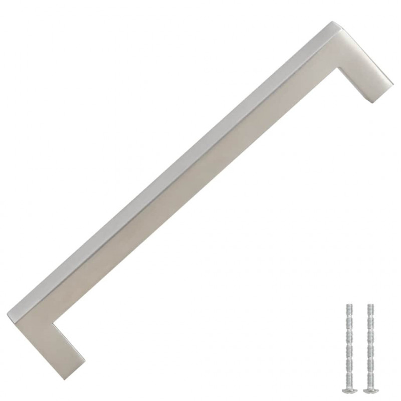 Uchwyty do szafek, 10 szt., srebrne, 160 mm, stal nierdzewna