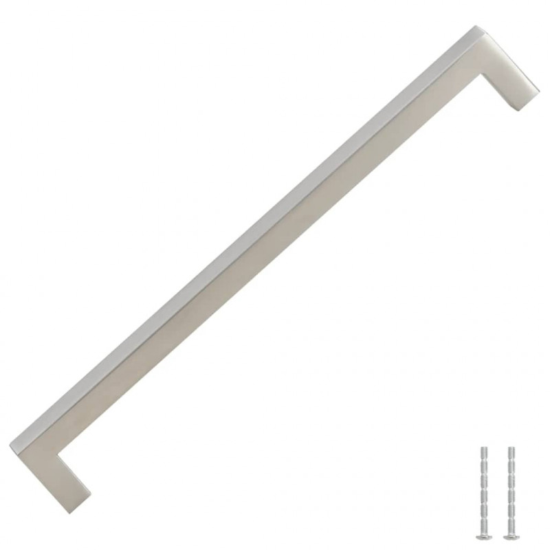 Uchwyty do szafek, 5 szt., srebrne, 224 mm, stal nierdzewna