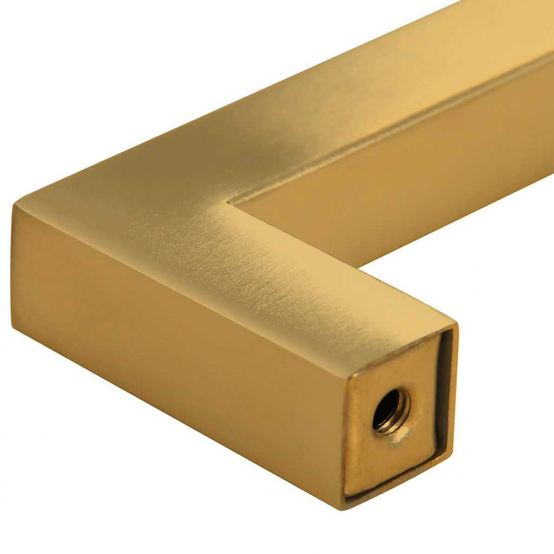 Uchwyty do szafek, 10 szt., złote, 64 mm, stal nierdzewna