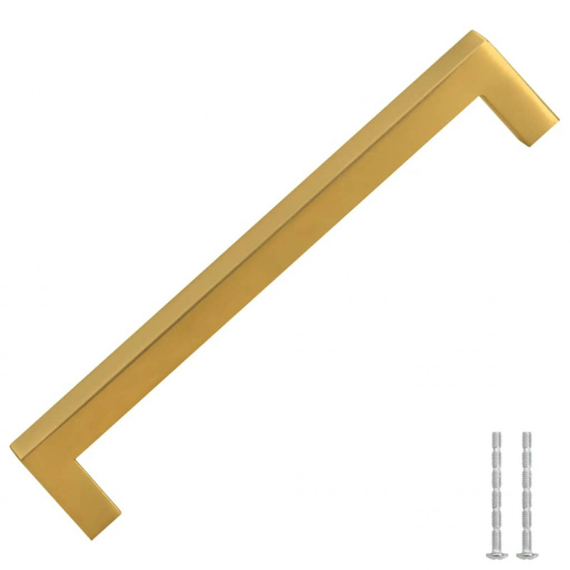 Uchwyty do szafek, 10 szt., złote, 160 mm, stal nierdzewna