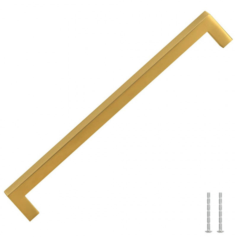 Uchwyty do szafek, 5 szt., złote, 224 mm, stal nierdzewna