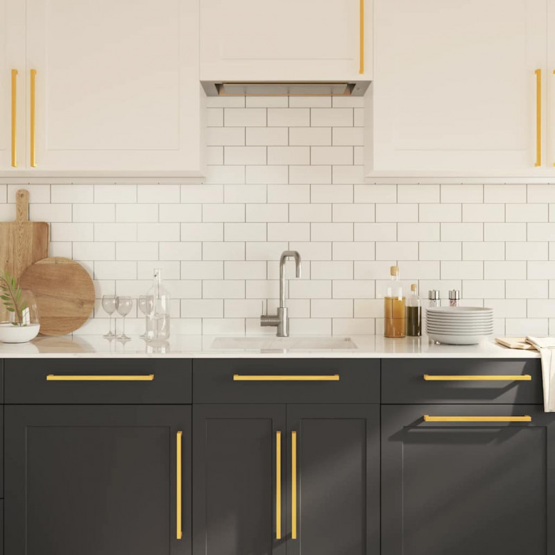Uchwyty do szafek, 5 szt., złote, 320 mm, stal nierdzewna