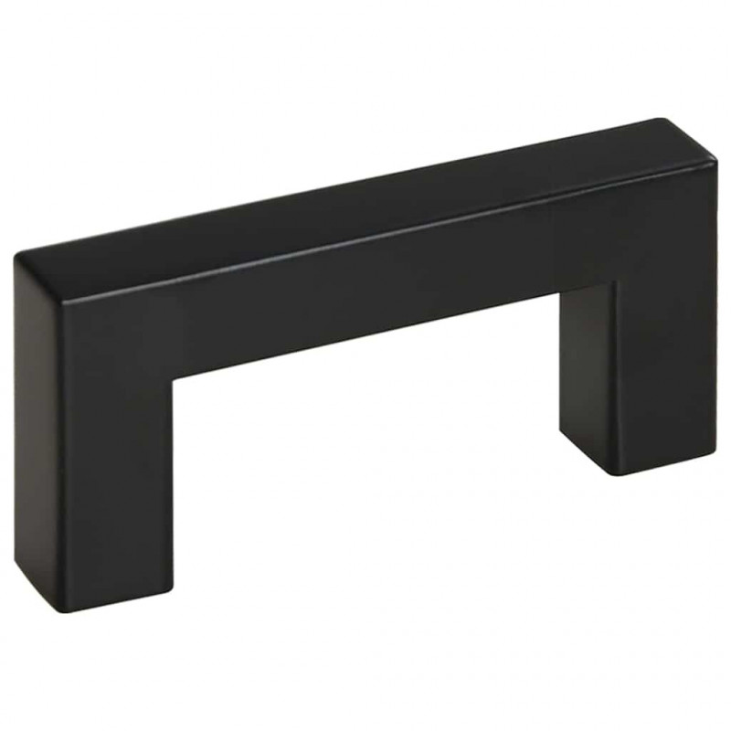 Uchwyty do szafek, 10 szt., czarne, 64 mm, stal nierdzewna