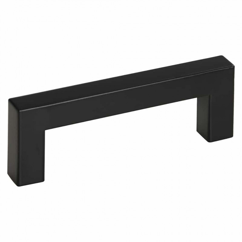 Uchwyty do szafek, 10 szt., czarne, 96 mm, stal nierdzewna