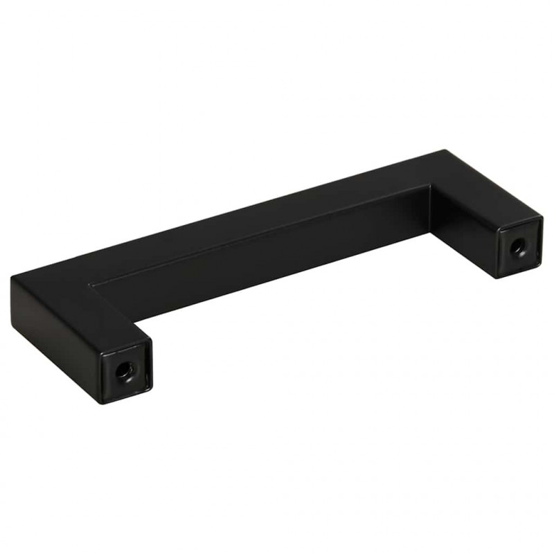 Uchwyty do szafek, 10 szt., czarne, 96 mm, stal nierdzewna