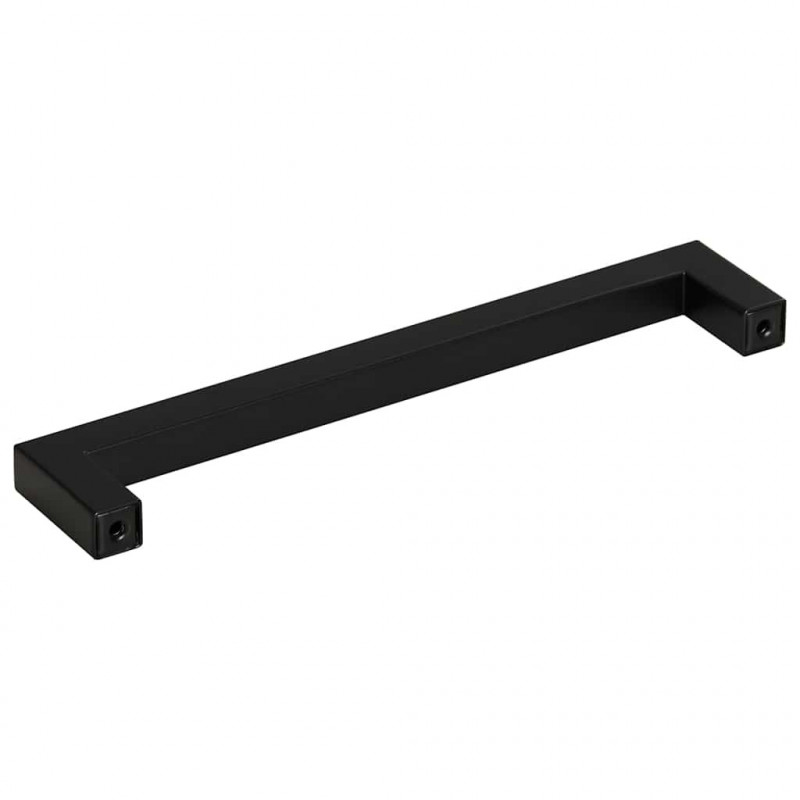 Uchwyty do szafek, 10 szt., czarne, 160 mm, stal nierdzewna