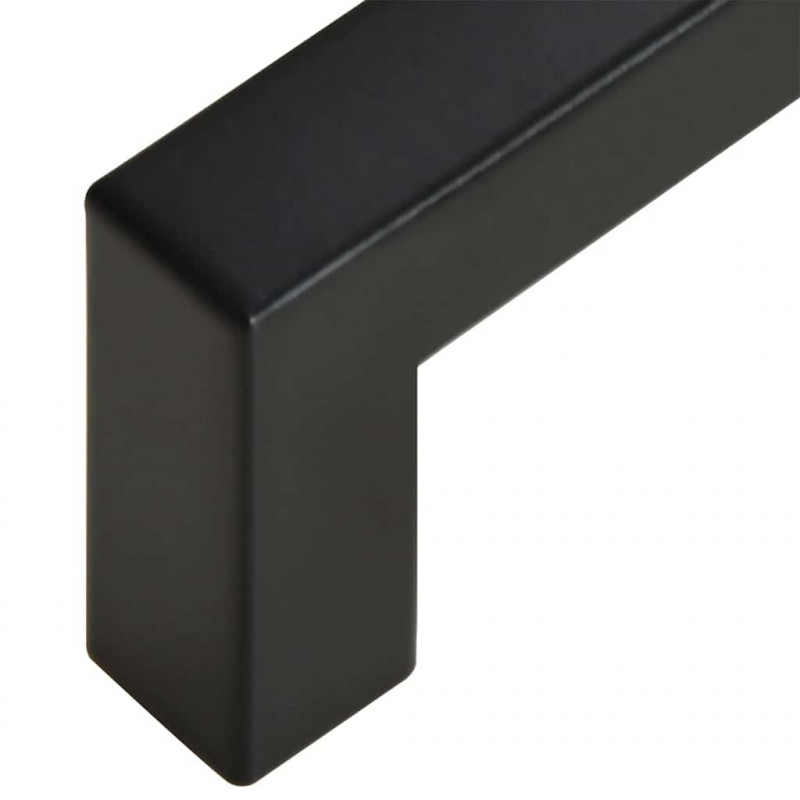 Uchwyty do szafek, 10 szt., czarne, 160 mm, stal nierdzewna
