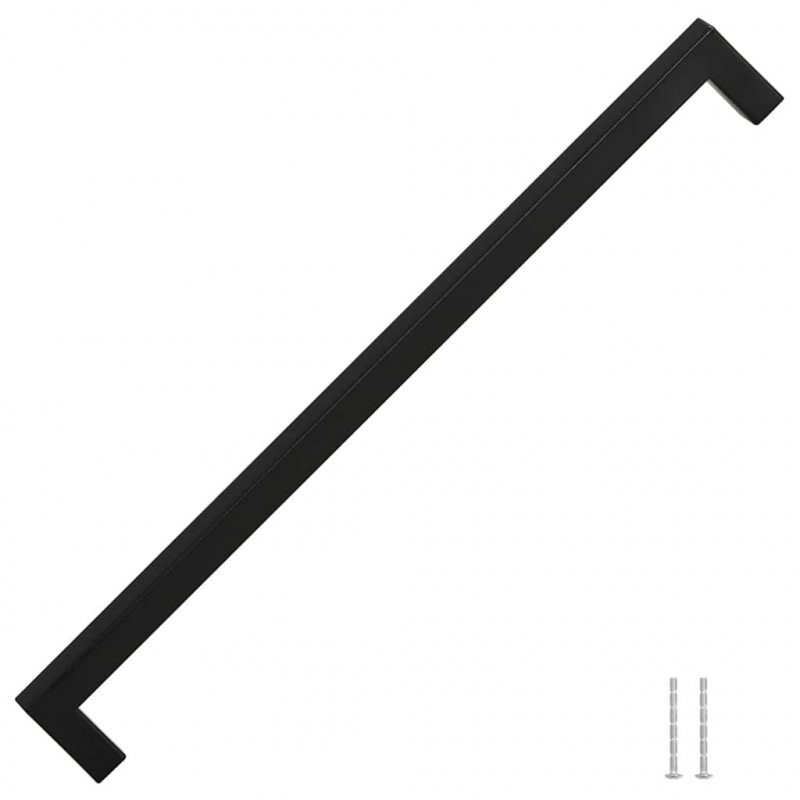 Uchwyty do szafek, 5 szt., czarne, 320 mm, stal nierdzewna