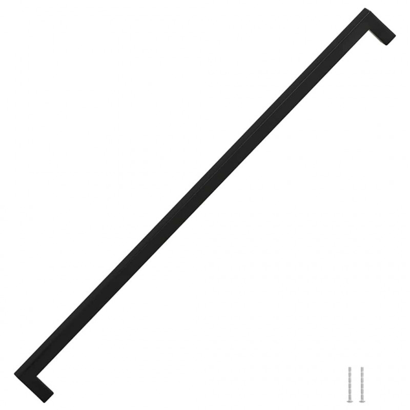 Uchwyty do szafek, 5 szt., czarne, 480 mm, stal nierdzewna
