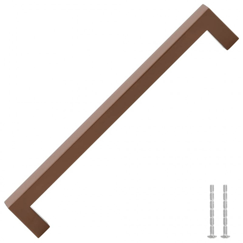 Uchwyty do szafek, 5 szt., brąz, 224 mm, stal nierdzewna