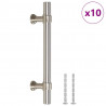 Uchwyty do szafek, 10 szt., srebrne, 96 mm, stal nierdzewna