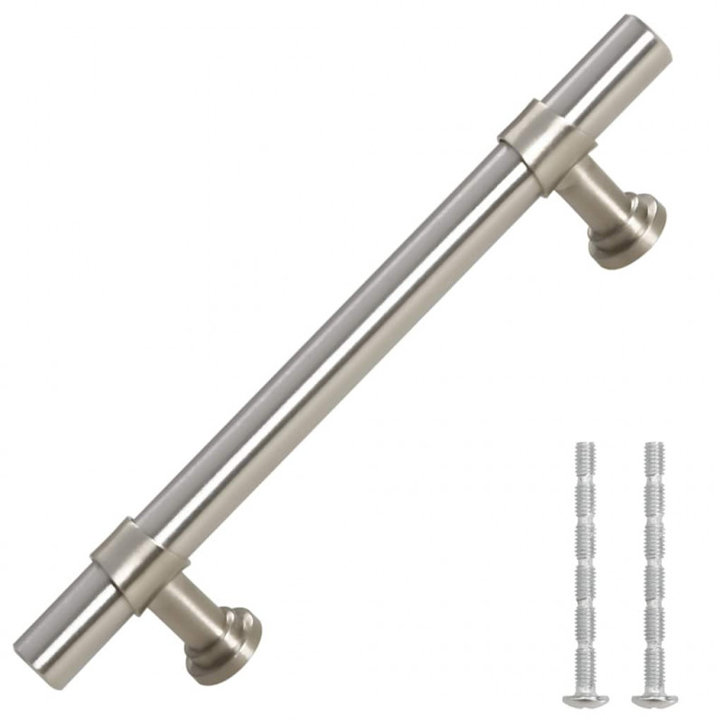 Uchwyty do szafek, 10 szt., srebrne, 96 mm, stal nierdzewna