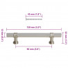 Uchwyty do szafek, 10 szt., srebrne, 96 mm, stal nierdzewna