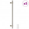 Uchwyty do szafek, 5 szt., srebrne, 224 mm, stal nierdzewna