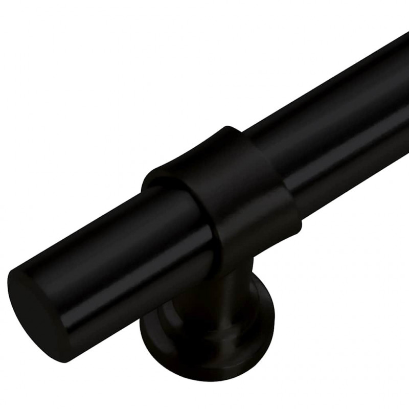 Uchwyty do szafek, 10 szt., czarne, 128 mm, stal nierdzewna