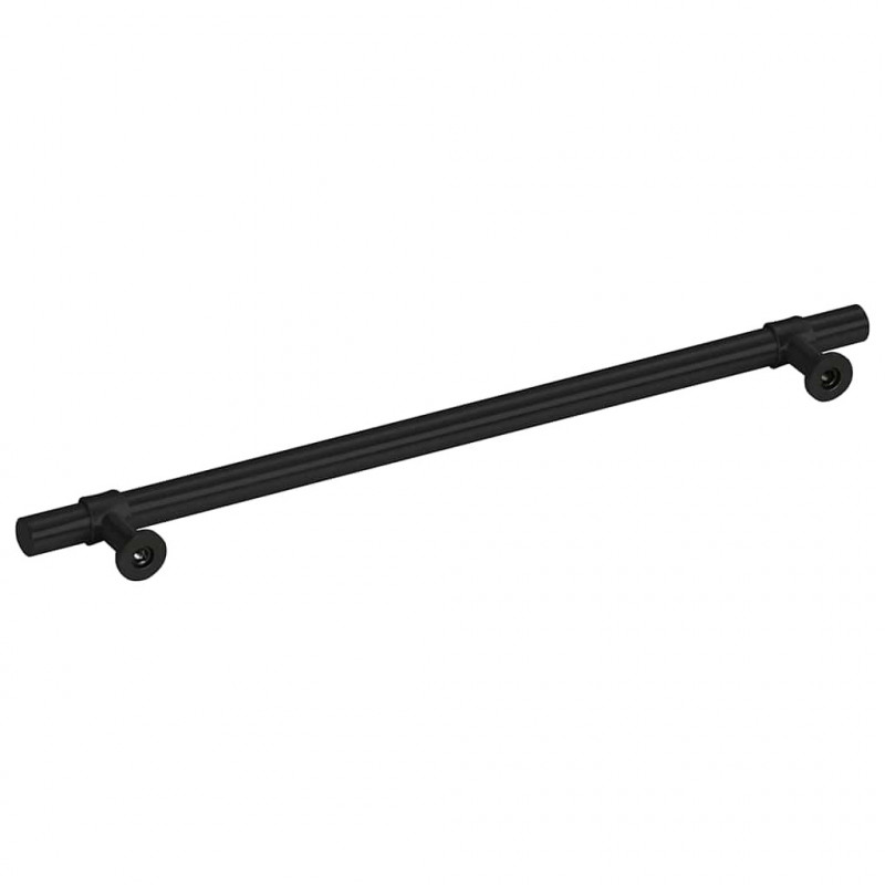Uchwyty do szafek, 5 szt., czarne, 224 mm, stal nierdzewna