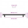 Uchwyty do szafek, 5 szt., czarne, 224 mm, stal nierdzewna