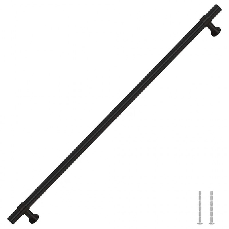 Uchwyty do szafek, 5 szt., czarne, 320 mm, stal nierdzewna