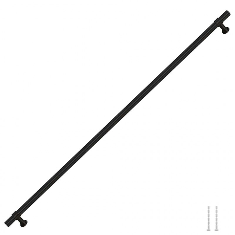 Uchwyty do szafek, 5 szt., czarne, 480 mm, stal nierdzewna