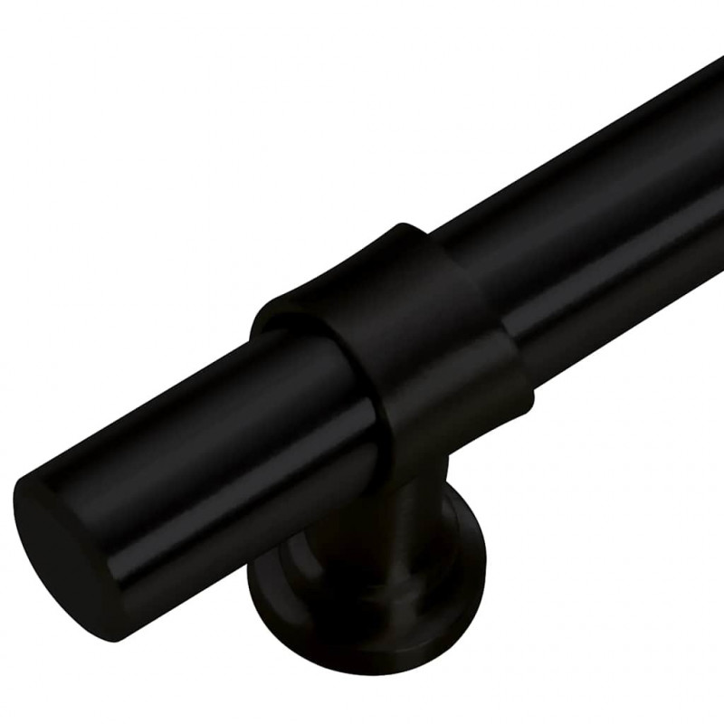 Uchwyty do szafek, 5 szt., czarne, 480 mm, stal nierdzewna
