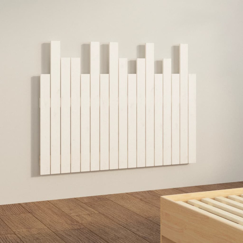 Wezgłowie łóżka, białe, 108x3x80 cm, lite drewno sosnowe