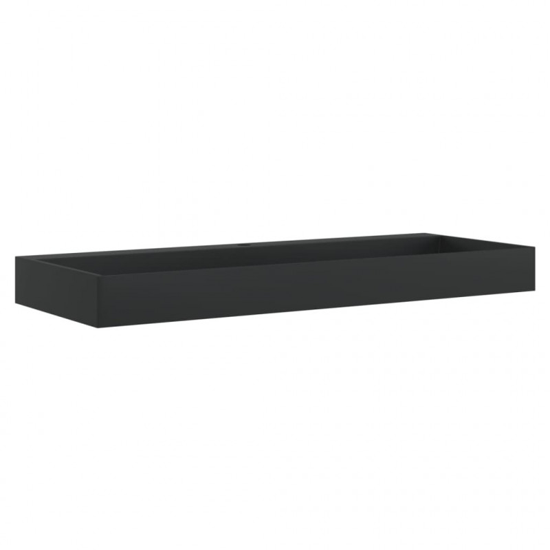 Umywalka, 120x46x11cm, kompozyt mineralny/marmurowy, czarny mat