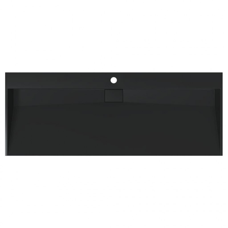 Umywalka, 120x46x11cm, kompozyt mineralny/marmurowy, czarny mat
