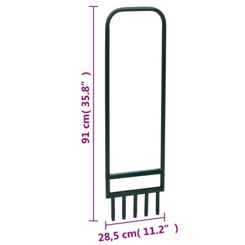 Aerator do trawnika, z 5 pustymi zębami, zielony, malowana stal