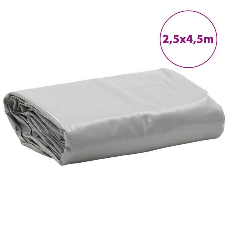 Plandeka, szara, 2,5x4,5 m, 650 g/m²
