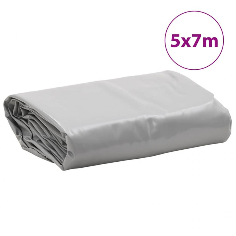 Plandeka, szara, 5x7 m, 650 g/m²